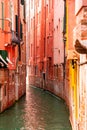 Beautiful canals and traditional Venetian buildings in Venice, Italy