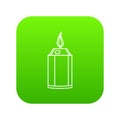 Beautiful candle icon green vector Royalty Free Stock Photo