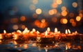 Beautiful candle light in Hhappy Diwali. Diya lamp lit. Deepavali Hindu Festival of lights celebration in India Royalty Free Stock Photo