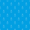 Beautiful candle pattern vector seamless blue Royalty Free Stock Photo