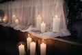 Candles in decor wedding reception Royalty Free Stock Photo