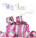 Beautiful candy color gift with sample text Royalty Free Stock Photo