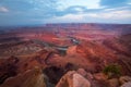 Beautiful canyon view before dawn. Dead Horse View Point in Utah, USA Royalty Free Stock Photo