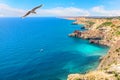 Beautiful cape Fiolent and azure water of the Black sea in Crimea