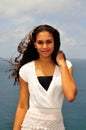 Beautiful Cape Verdean girl with curly hair