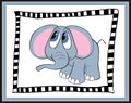 Beautiful card with cute cartoon elephant Royalty Free Stock Photo