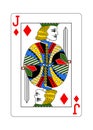 The beautiful card of the Jack of Diamonds in classic style