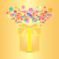 Beautiful card with present and colorful balloon