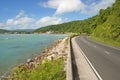 Beautiful caribbean coastal highway road