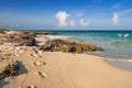 Beautiful Caribbean Sea beach in Playa del Carmen, Mexico Royalty Free Stock Photo