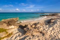 Beautiful Caribbean Sea beach in Playa del Carmen, Mexico Royalty Free Stock Photo