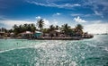 Beautiful caribbean sight with turquoise water in Caye Caulker,