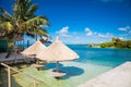 Beautiful caribbean sight with turquoise water in Caye Caulker,