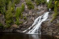 Beautiful Caribou Falls flowing down on the Caribou River in the fall in the Superior National forest Royalty Free Stock Photo