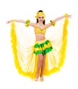 Beautiful carnival dancer woman posing
