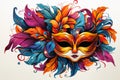 Beautiful carnival mask on light background