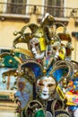 Spectacular Venice carnival masks on street stand display Italy Royalty Free Stock Photo