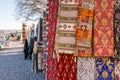 Beautiful carpets for sale at Turkish carpet souvenir shop in Goreme town, cappadocia, Turkey Royalty Free Stock Photo