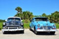 Beautiful cars of Cuba, at the beach