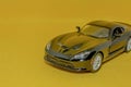 Sports car on a yellow background. Car mockup for designers Royalty Free Stock Photo