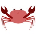 Beautiful cartoon illustration with colorful sea animals crab on white background for print design. Kid graphic.