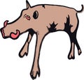 Beautiful cartoon illustration of cute and slim brown wild pig in white and clear background.cdr