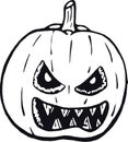 Beautiful cartoon illustration of funny pumpkin in clear and white background for halloween greeting card.cdr