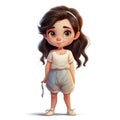 Beautiful Cartoon Small Cute Girl Mascot