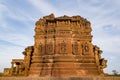 Beautiful carved ancient Jain temples constructed in 6th century AD in Osian, India. Royalty Free Stock Photo