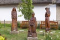 Beautiful carved sculptures in hungarian village Tihany