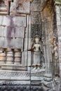 Beautiful carving of ancient shiva, vishnu hindu symbol statue in angkor wat temple, cambodia