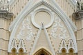 Beautiful Carving Pattern On The Wall Of A Catholic Chapel. Royalty Free Stock Photo
