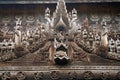 Beautiful carving in teak wood monastery Royalty Free Stock Photo