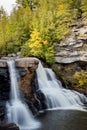 Beautiful cascade of Blackwater Falls in Blackwater Falls State Park, Tucker County West Virginia Royalty Free Stock Photo
