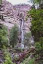 Beautiful Cascade Falls waterfall at a park in Ouray Colorado Royalty Free Stock Photo