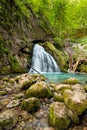 Beautiful cascade in Transylvania, Romania, Western Carpathian limestone mountains