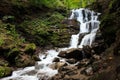 Beautiful cascade waterfall in the Carpathian mountains