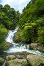 Beautiful cascade waterfall hidden in a forest. Adventure and travel concept. Nature background. Kaiate Falls, Bay of Royalty Free Stock Photo