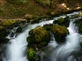 Beautiful cascade of waterfalls in the wooded mountains Montenegro Royalty Free Stock Photo