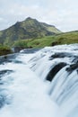 Cascade of waterfall on the river Skoga, Iceland