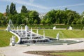 Beautiful cascading fountain in the garden of Belvedere Palace. Royalty Free Stock Photo