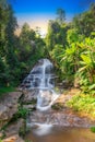 beautiful cascading waterfall over rocks long exposure in Chiangmai Chiang mai mountains northern thailand Royalty Free Stock Photo