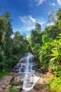 beautiful cascading waterfall over rocks long exposure in Chiangmai Chiang mai mountains northern thailand Royalty Free Stock Photo