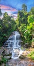 beautiful cascading waterfall over rocks long exposure in Chiangmai Chiang mai mountains northern thailand Royalty Free Stock Photo