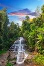 beautiful cascading waterfall over rocks long exposure in Chiangmai Chiang mai mountains northern thailand Royalty Free Stock Photo