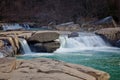 Beautiful cascading waters of Valley Falls at Valley Falls State Park in West Virginia