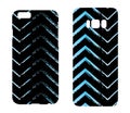 Beautiful cases for smartphones with abstract stripes. Print for lining the phone. Ready design. Vector illustration. Doodles.