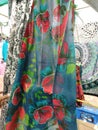Beautiful scarf for sale in Anjuna market, Goa, India.
