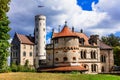 Beautiful casles of Europe - impressive Lichtenstein. Germany Royalty Free Stock Photo