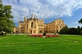 A beautiful castle with a garden and a park. Lednice - Czech Republic - South Moravia. A popular tourist spot for travel and Royalty Free Stock Photo